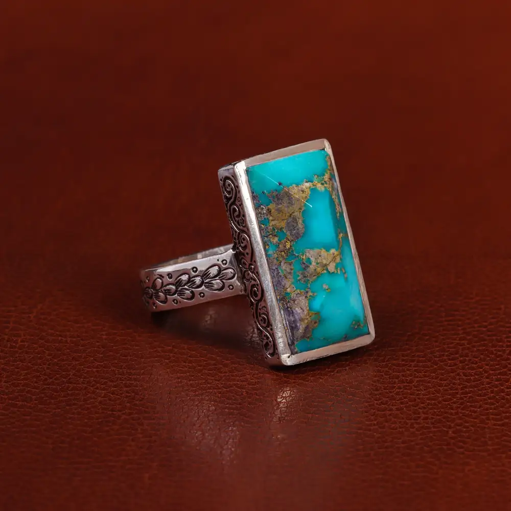 انگشتر فیروزه شجری مردانه کد 23930