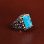 انگشتر فیروزه شجری مردانه کد 23993