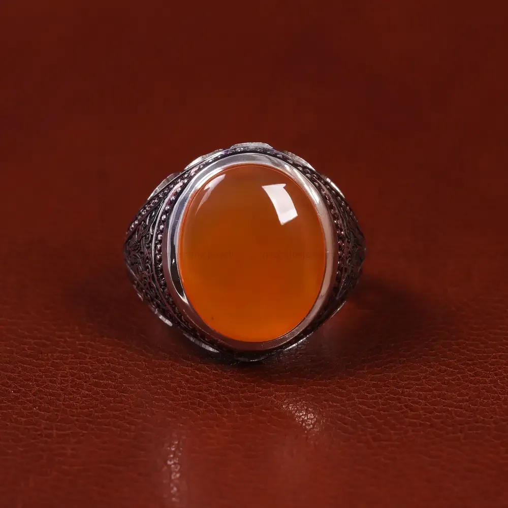 انگشتر عقیق یمن مردانه کد 23544