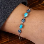 دستبند فیروزه زنانه کد 23564