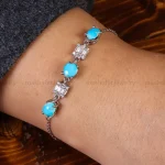 دستبند فیروزه زنانه کد 23571