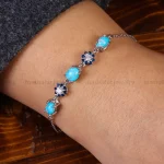 دستبند فیروزه زنانه کد 23572