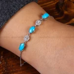 دستبند فیروزه زنانه کد 23578