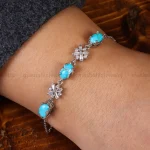 دستبند فیروزه زنانه کد 23585