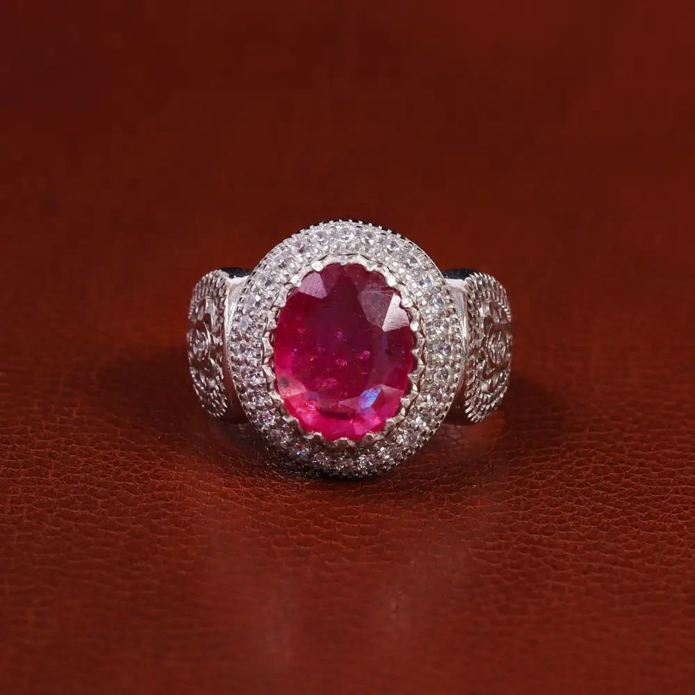 انگشتر یاقوت سرخ مردانه کد 23608