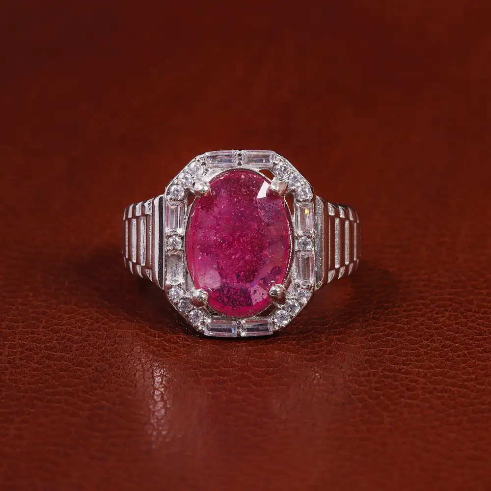 انگشتر یاقوت سرخ مردانه کد 23609