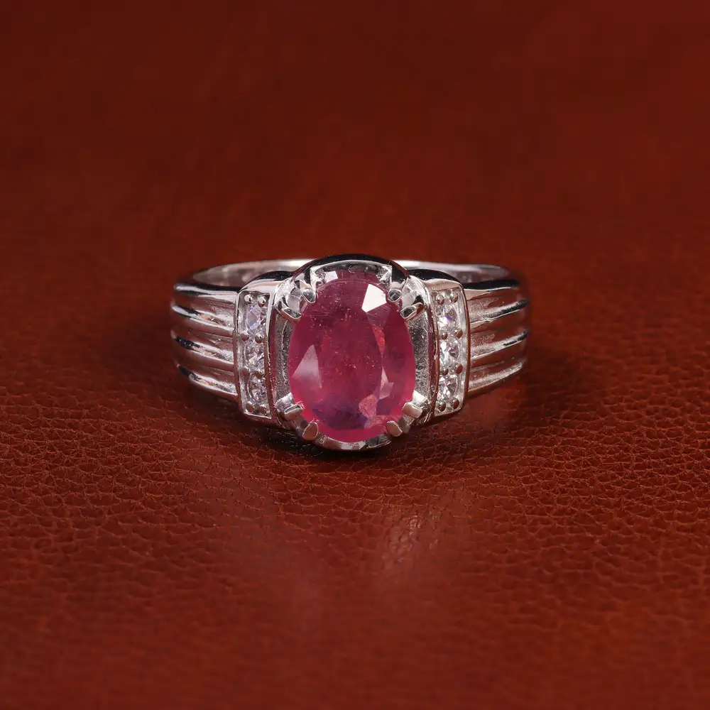 انگشتر یاقوت سرخ مردانه کد 23610