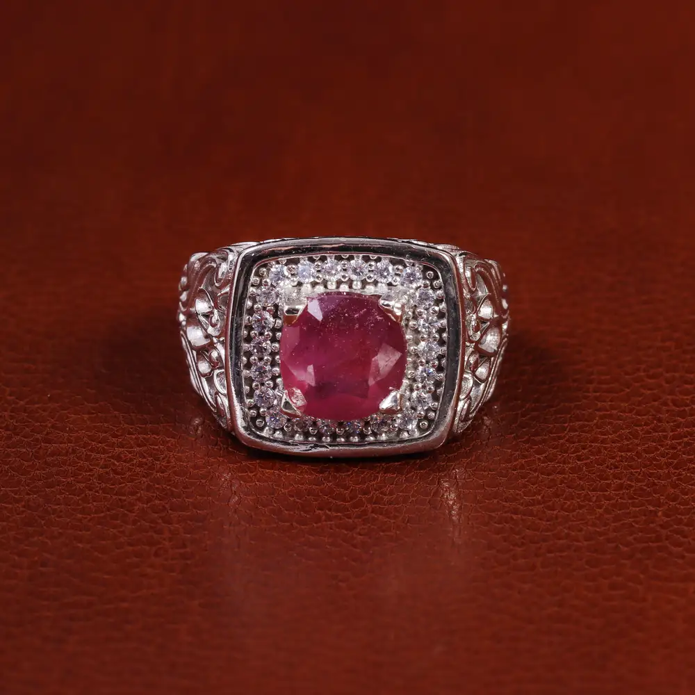 انگشتر یاقوت سرخ مردانه کد 23613