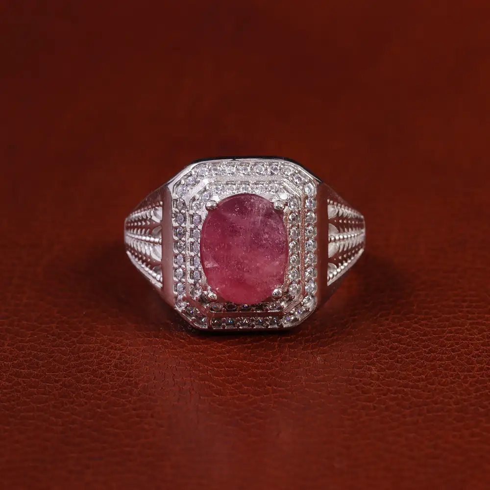 انگشتر یاقوت سرخ مردانه کد 23615