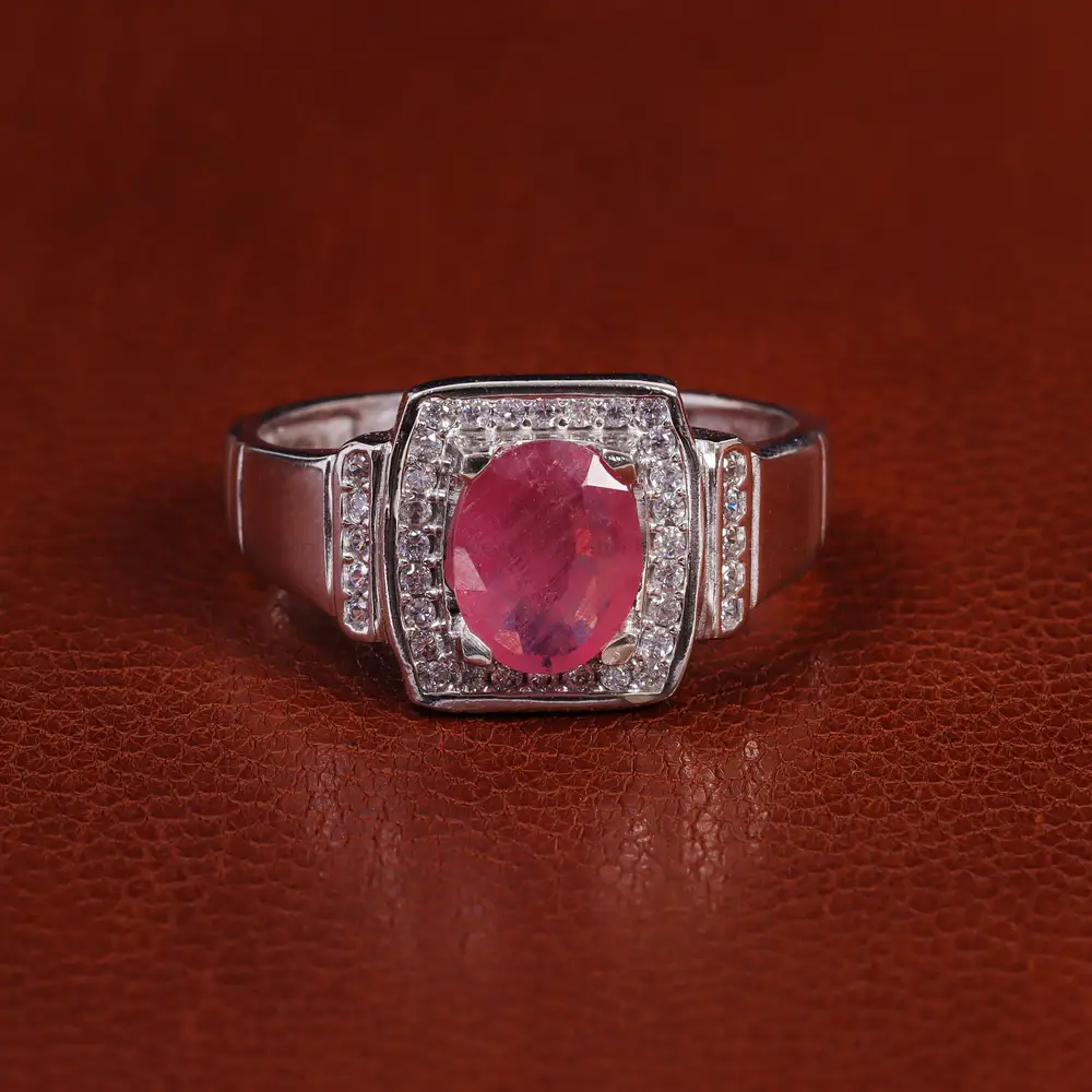 انگشتر یاقوت سرخ مردانه کد 23617