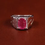 انگشتر یاقوت سرخ مردانه کد 23619