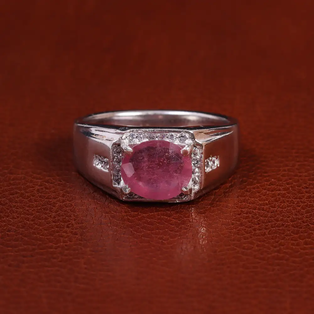 انگشتر یاقوت سرخ مردانه کد 23620