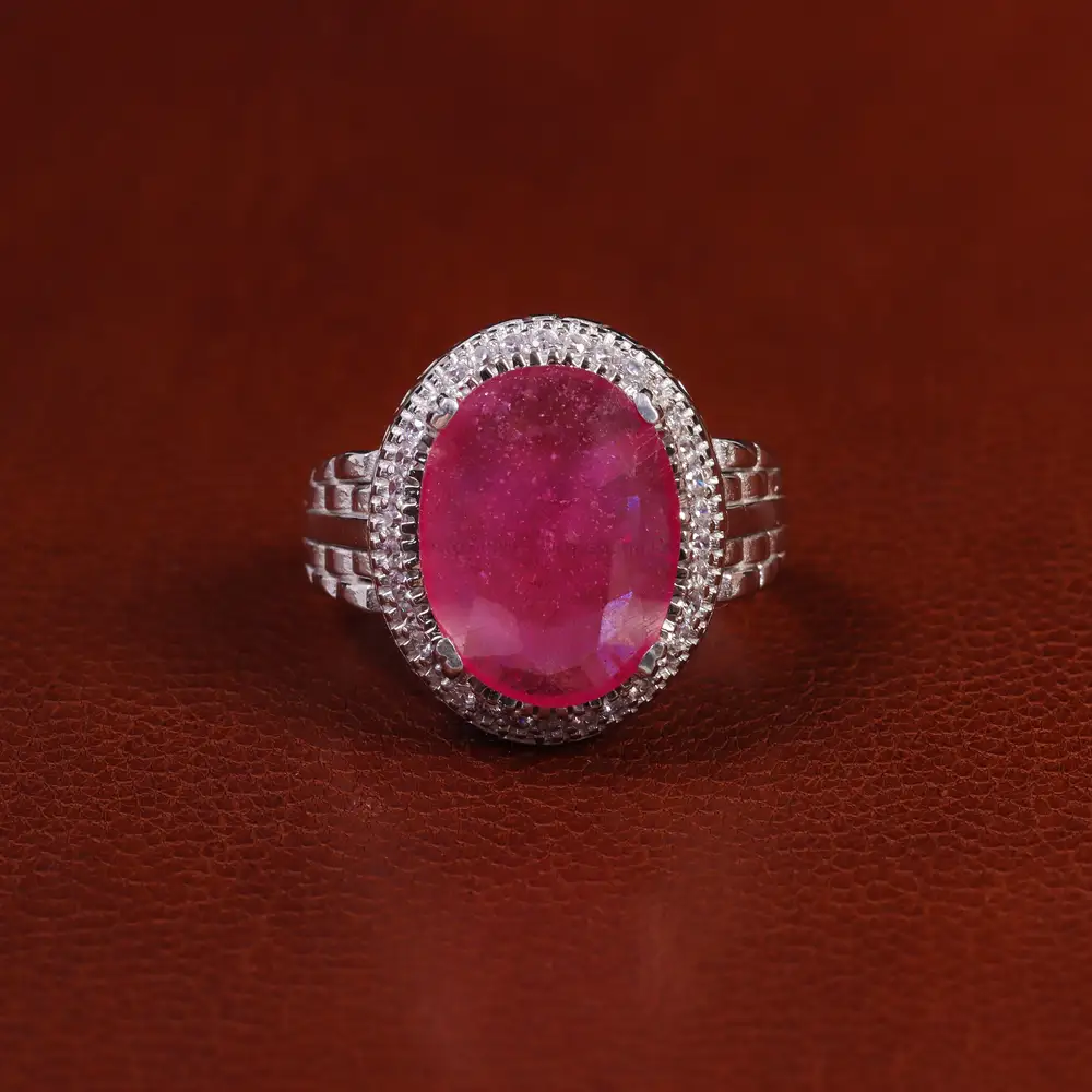 انگشتر یاقوت سرخ مردانه کد 23621