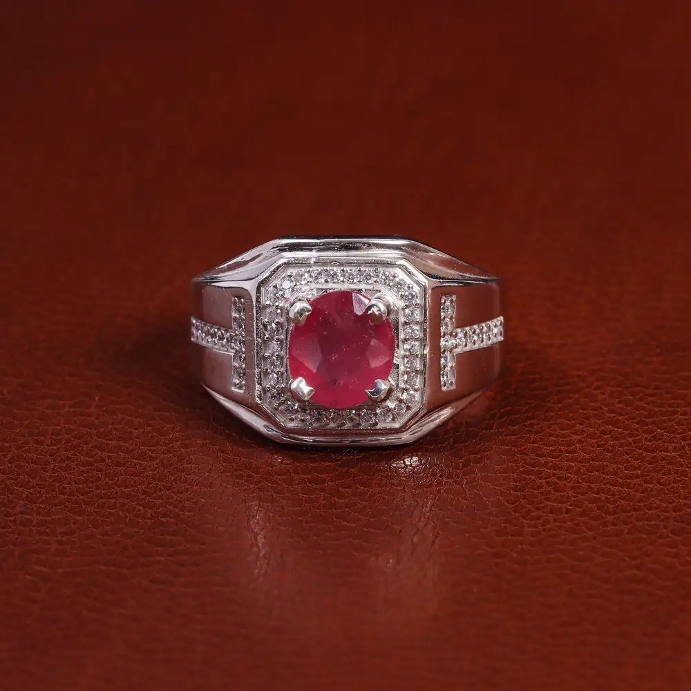 انگشتر یاقوت سرخ مردانه کد 23622