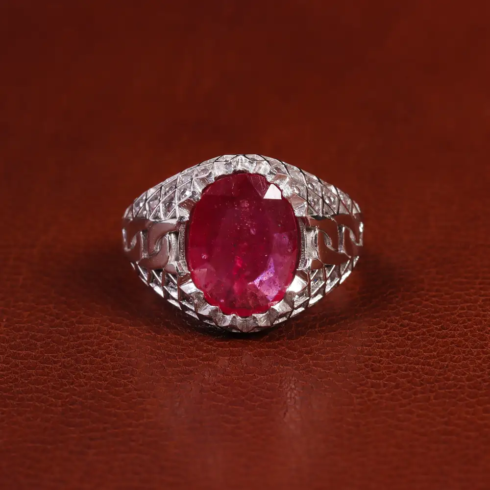 انگشتر یاقوت سرخ مردانه کد 23623