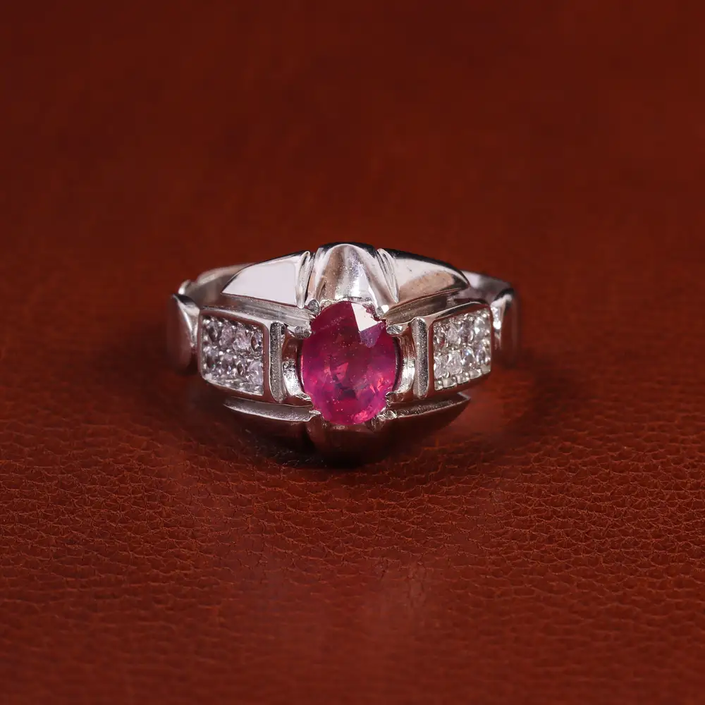 انگشتر یاقوت سرخ مردانه کد 23624