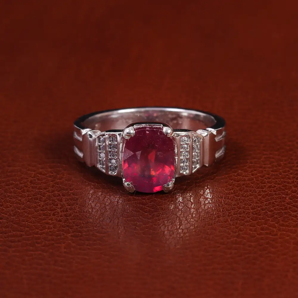 انگشتر یاقوت سرخ مردانه کد 23625