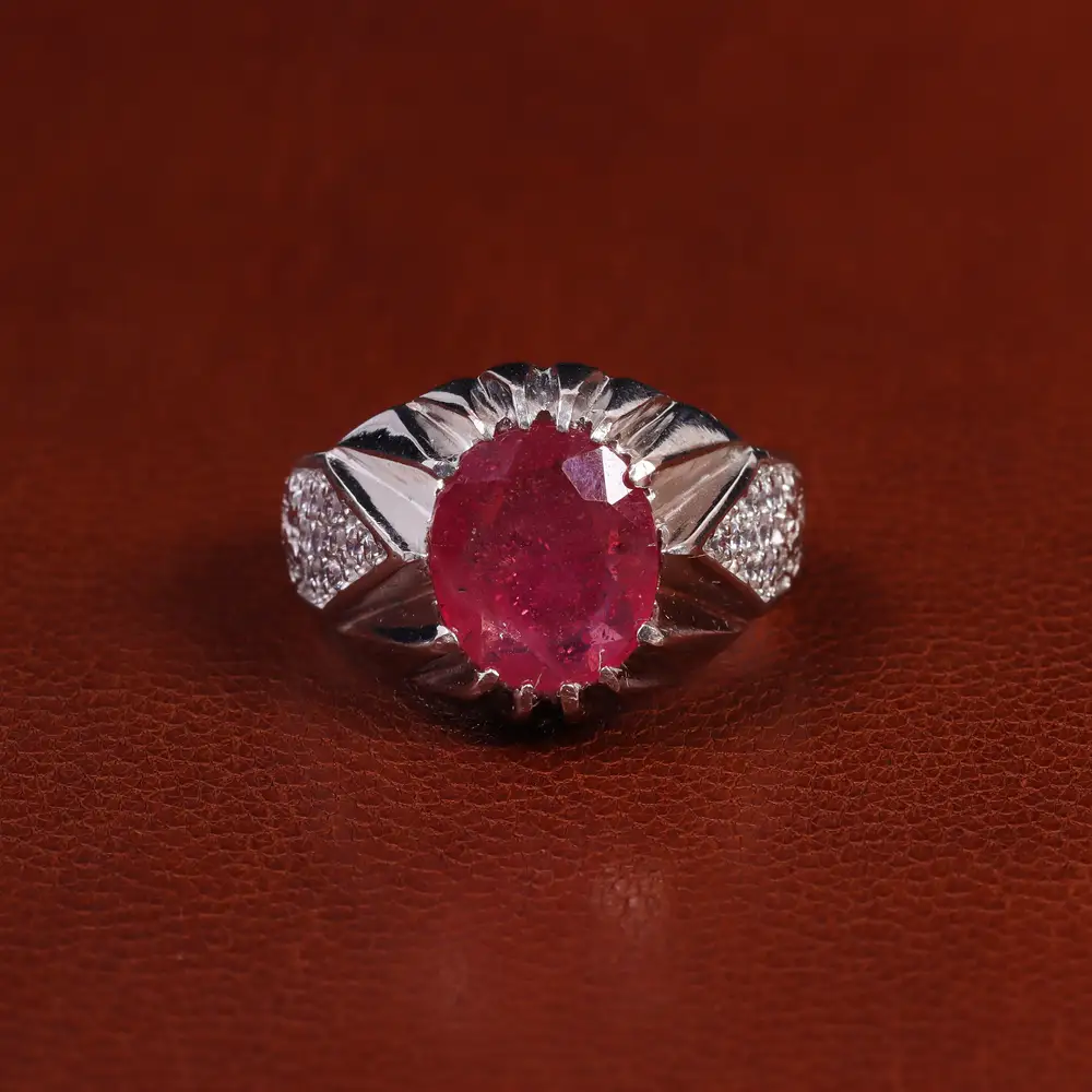 انگشتر یاقوت سرخ مردانه کد 23627