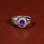 انگشتر آمیتیست مردانه کد 23629