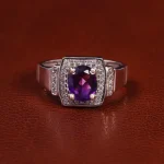 انگشتر آمیتیست مردانه کد 23630