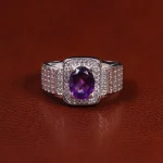 انگشتر آمیتیست مردانه کد 23634