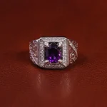 انگشتر آمیتیست مردانه کد 23635