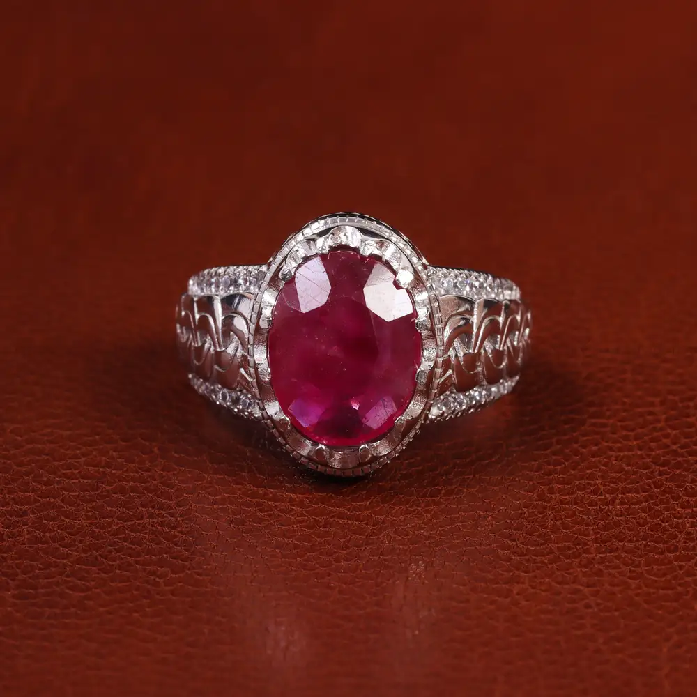 انگشتر یاقوت سرخ مردانه کد 23644