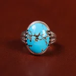 انگشتر فیروزه شجری مردانه کد 23657