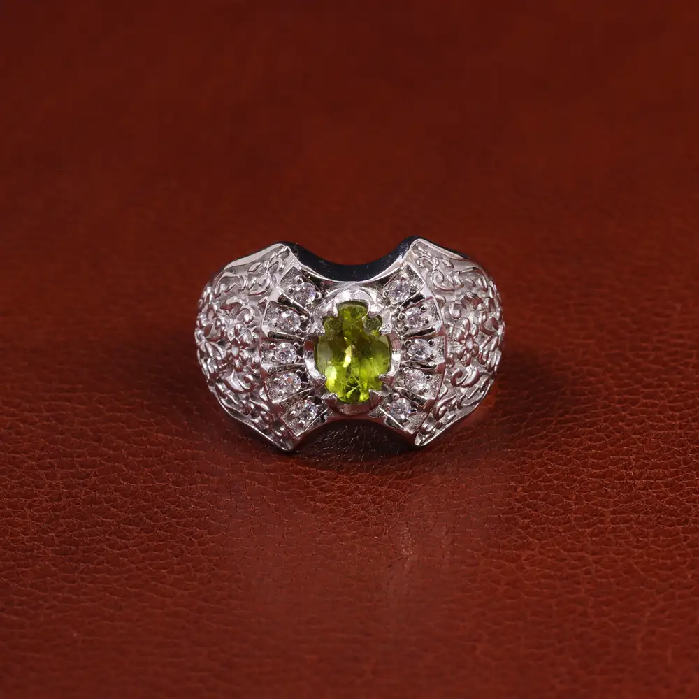 انگشتر زبرجد مردانه کد 23679