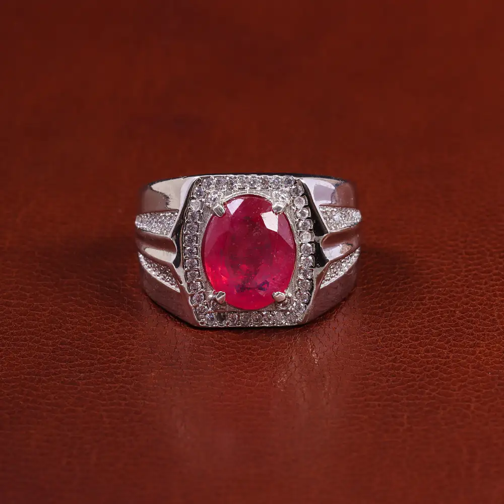 انگشتر یاقوت سرخ مردانه کد 23681