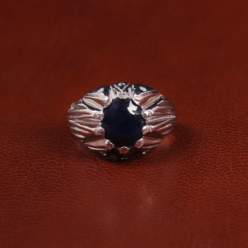 انگشتر یاقوت کبود مردانه کد 23686