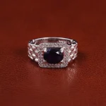 انگشتر یاقوت کبود مردانه کد 23689