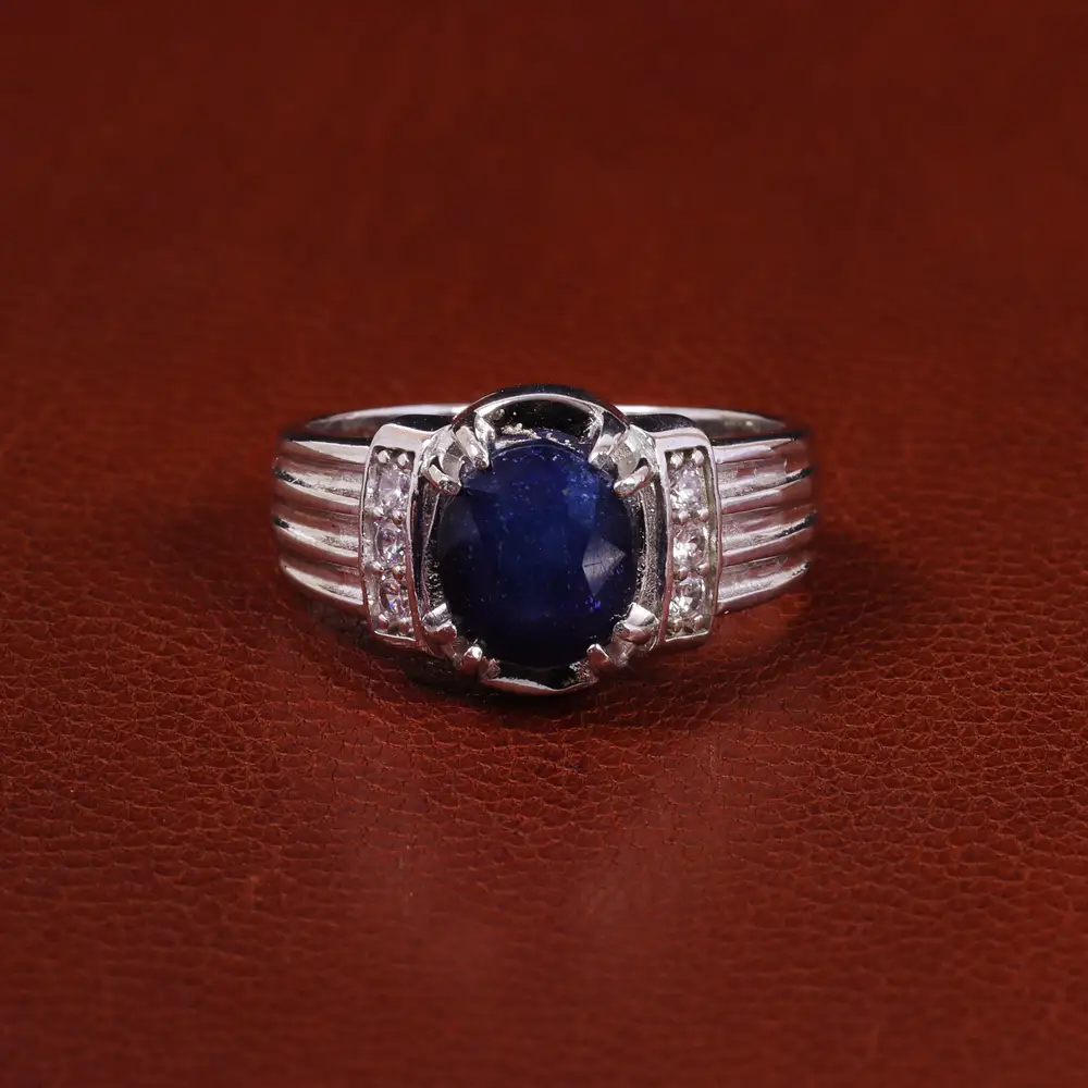 انگشتر یاقوت کبود مردانه کد 23691