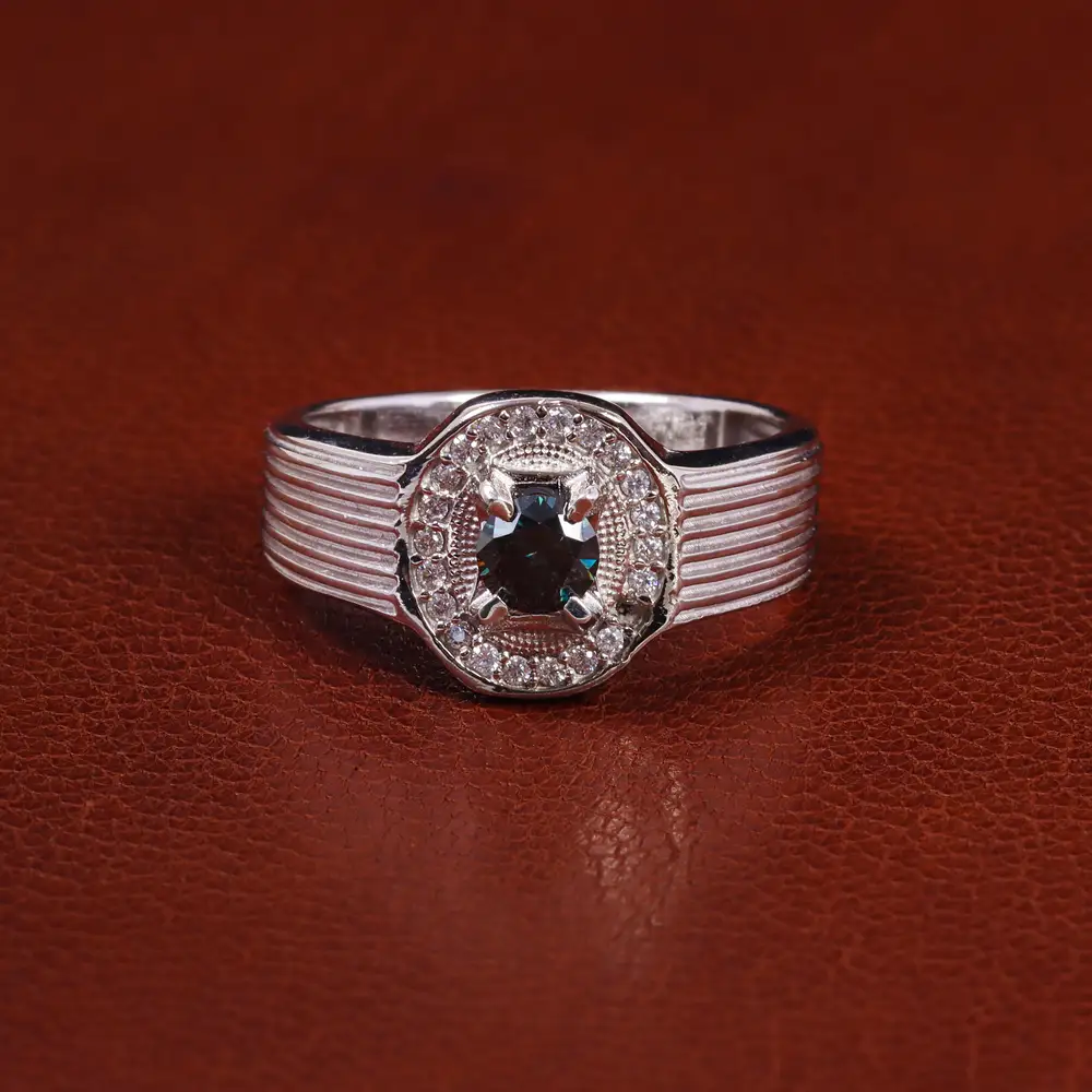 انگشتر مونزانايت مردانه کد 23693