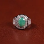 انگشتر زمرد مردانه کد 23703