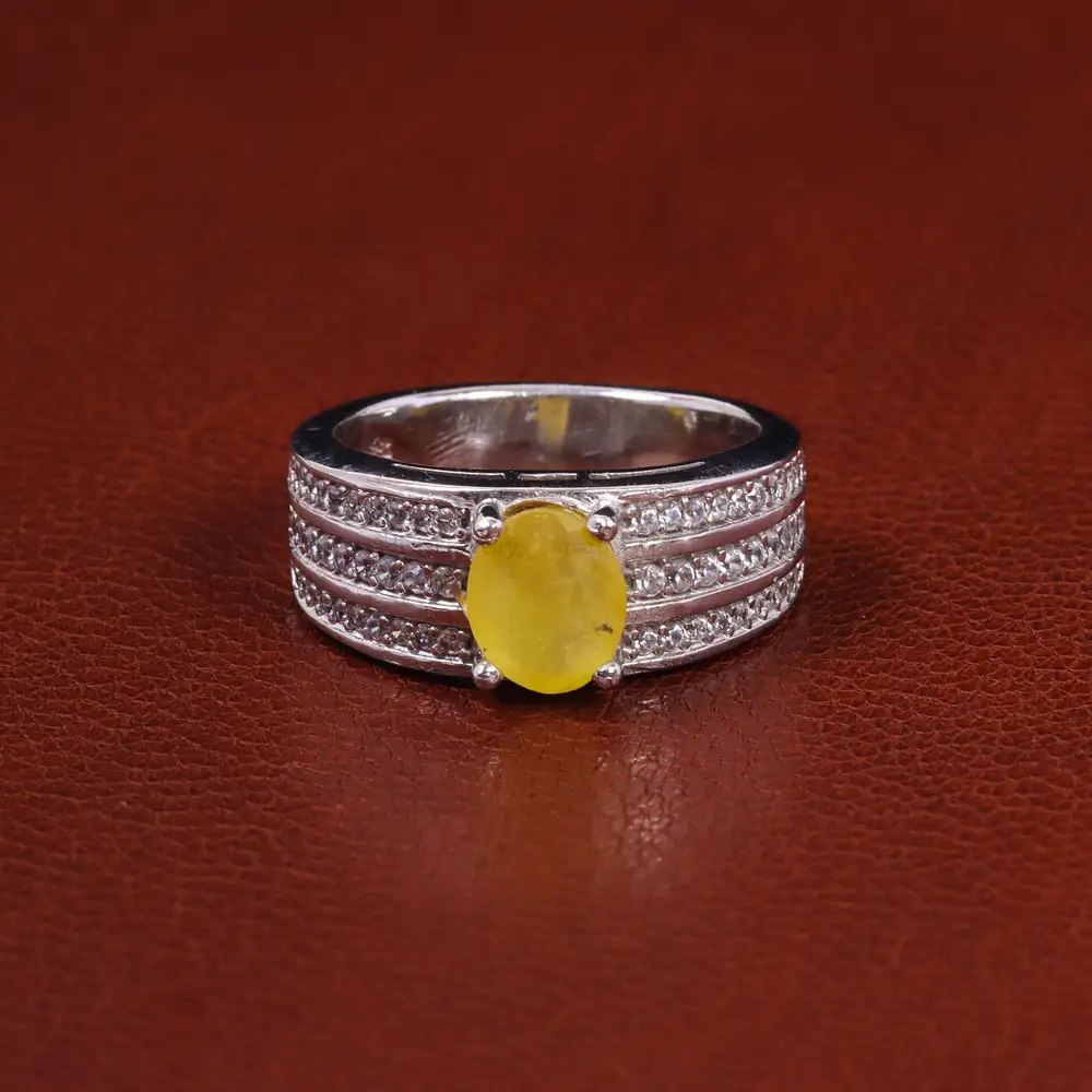 انگشتر یاقوت زرد مردانه کد 23729