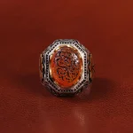 انگشتر عقیق یمن مردانه کد 23841