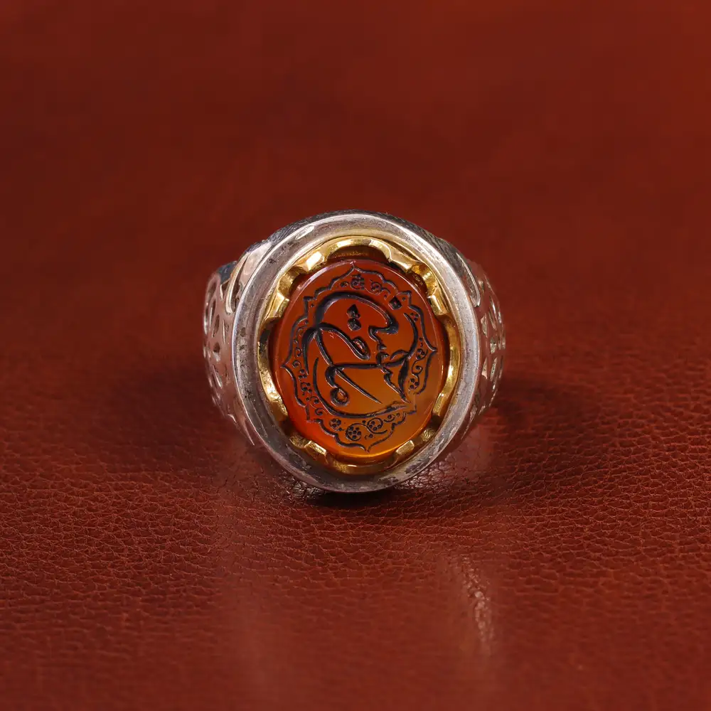 انگشتر عقیق یمن مردانه کد 23842