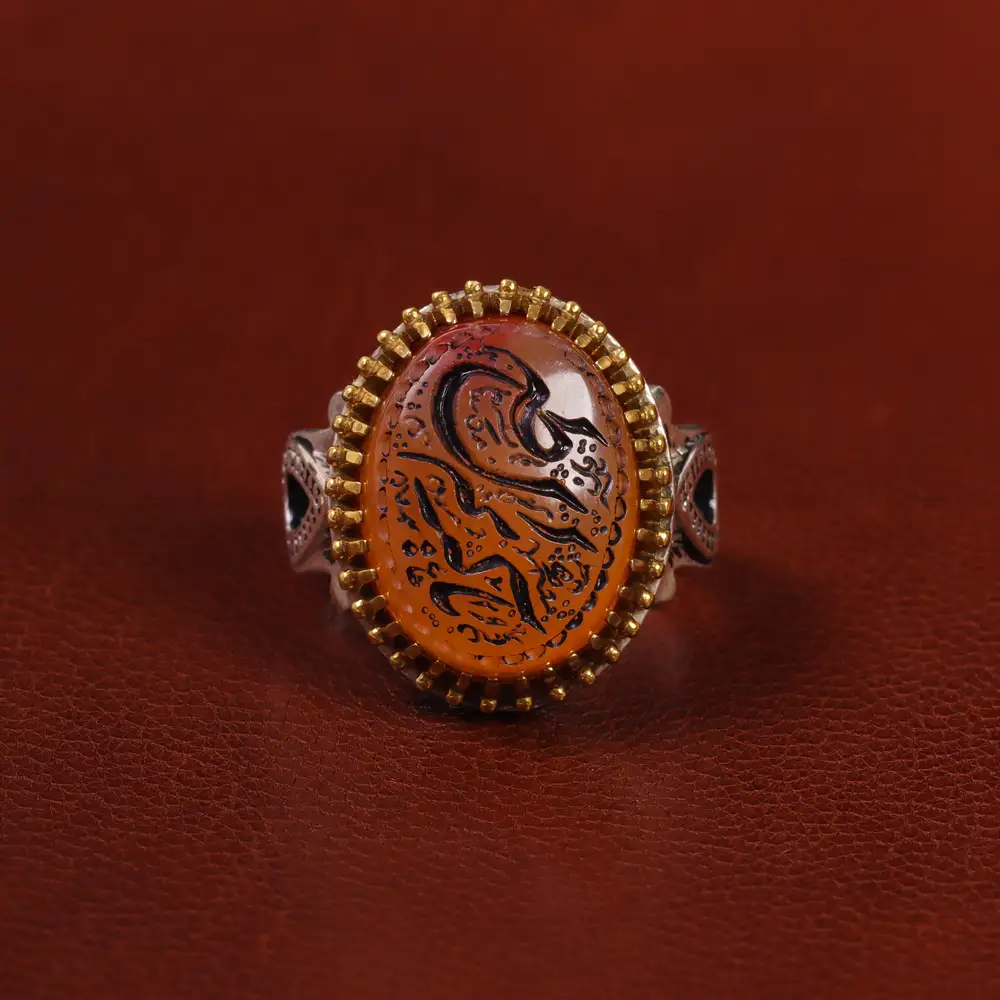 انگشتر عقیق یمن مردانه کد 23848