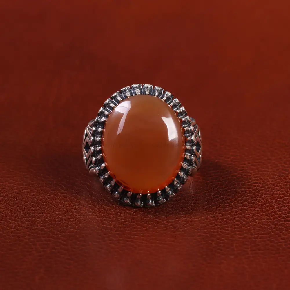 انگشتر عقیق یمن مردانه کد 23877