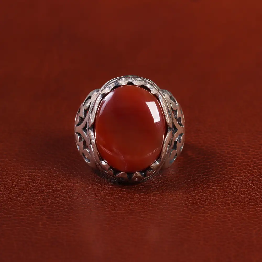 انگشتر عقیق یمن مردانه کد 23884