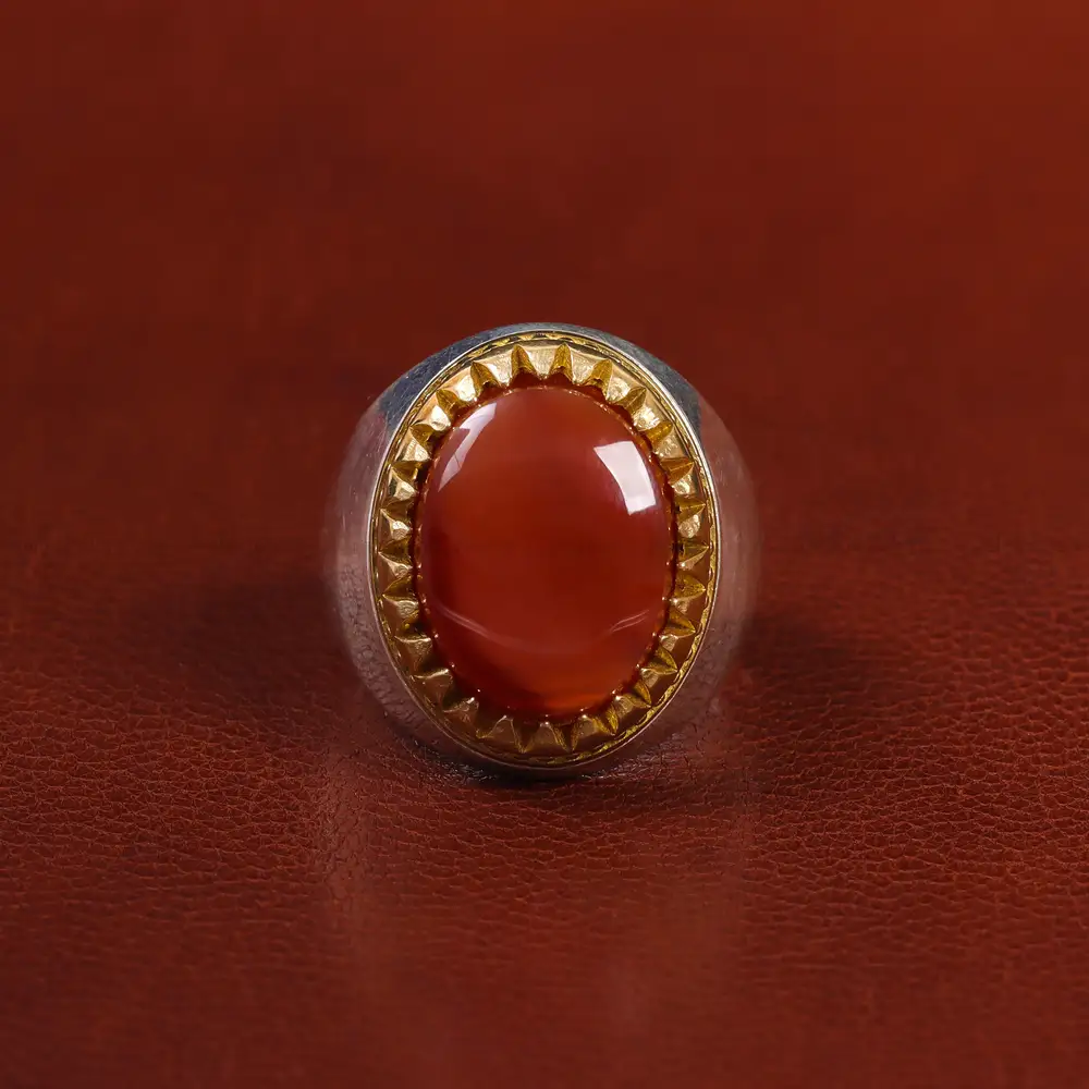 انگشتر عقیق یمن مردانه کد 23894