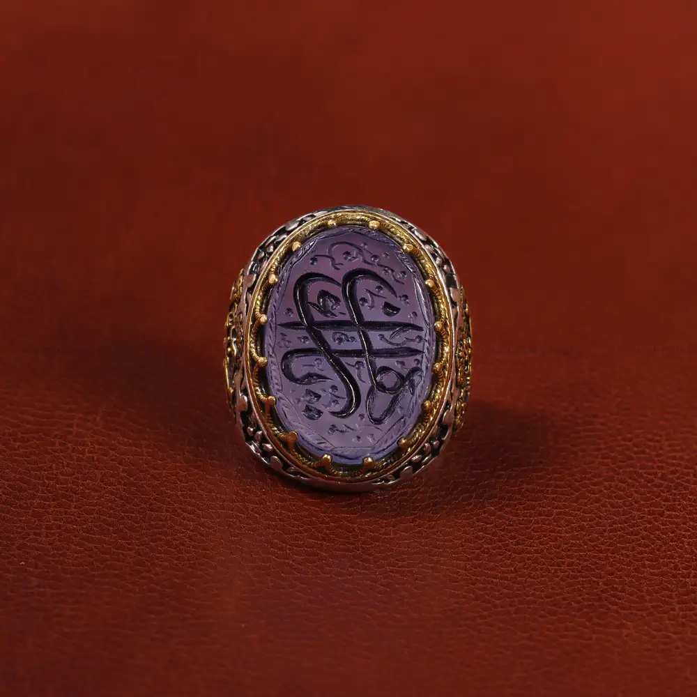 انگشتر عقیق سوسنی مردانه کد 23897