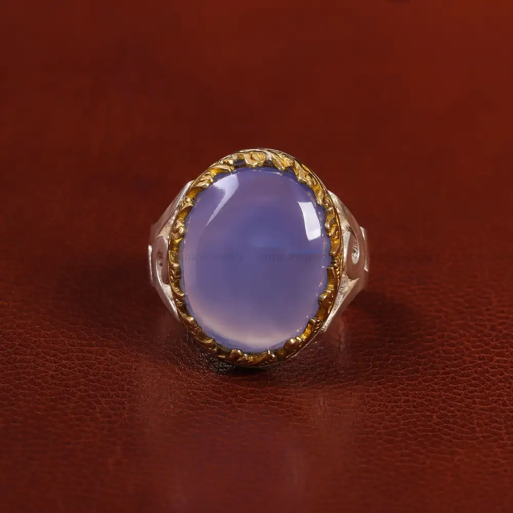 انگشتر عقیق سوسنی مردانه کد 23907