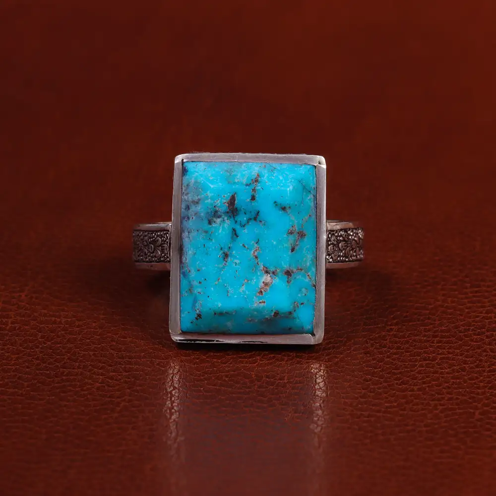 انگشتر فیروزه شجری مردانه کد 23925