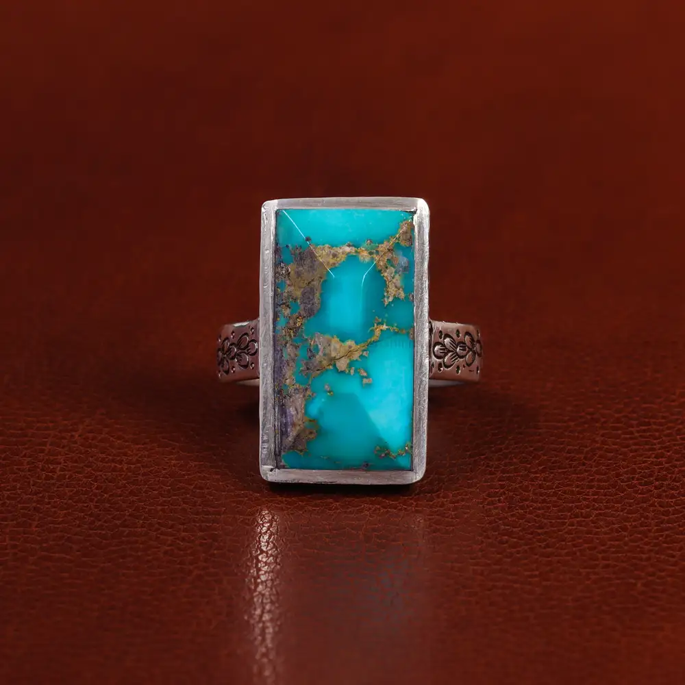 انگشتر فیروزه شجری مردانه کد 23930