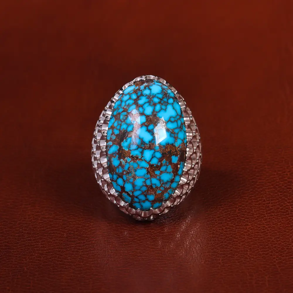 انگشتر فیروزه شجری مردانه کد 23943