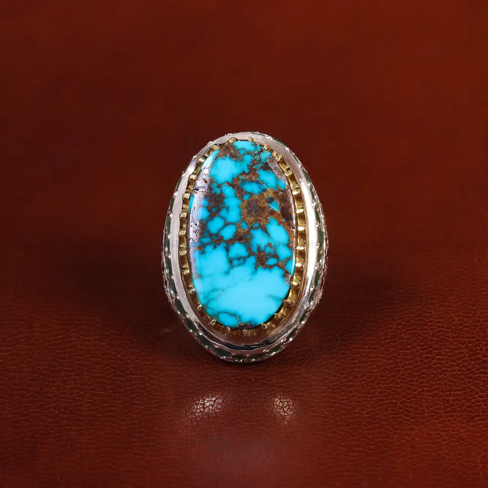 انگشتر فیروزه شجری مردانه کد 23946