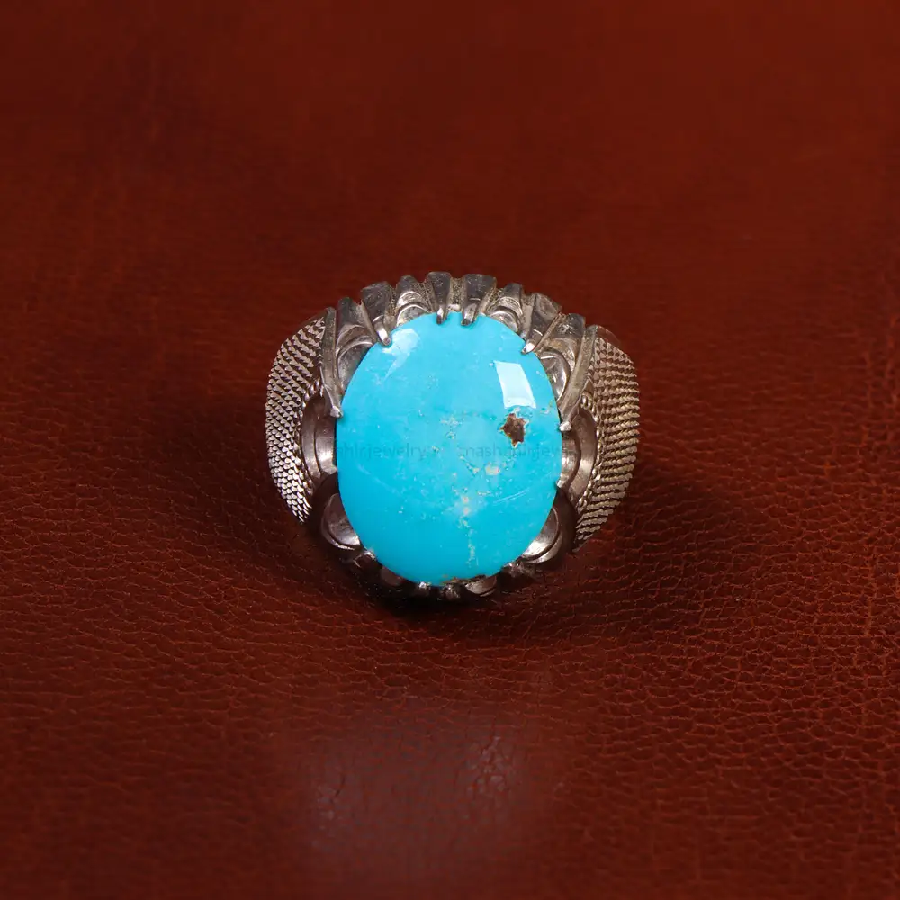 انگشتر فیروزه شجری مردانه کد 23969