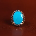 انگشتر فیروزه عجمی مردانه کد 23992